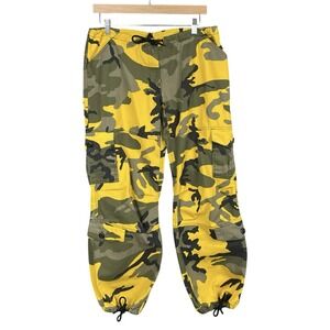 Rothco Yellow Streetwear Gorpcore Camo Cargo Pants Mens S Maximalist Utility Y2K